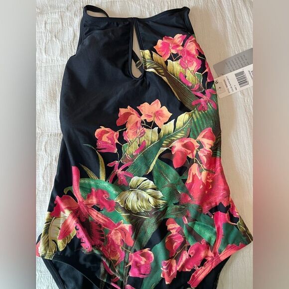 Bleu Rod Beattie Return to Rio Keyhole One Piece - Black Multi Size 6 NWT - Picture 3 of 8